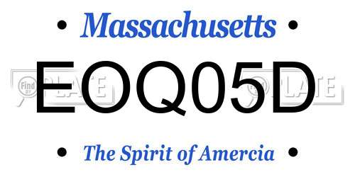 EOQ05D Massachusetts License Plate