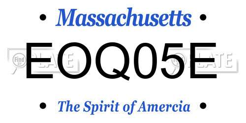 EOQ05E Massachusetts License Plate