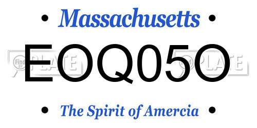 EOQ05O Massachusetts License Plate