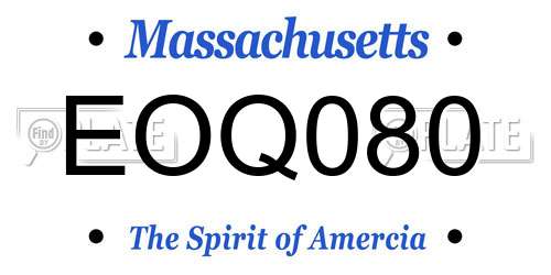 EOQ080 Massachusetts License Plate
