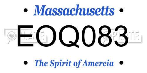 EOQ083 Massachusetts License Plate