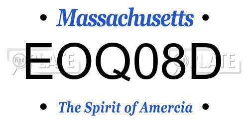 EOQ08D Massachusetts License Plate