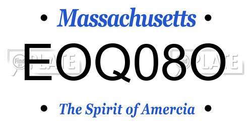 EOQ08O Massachusetts License Plate