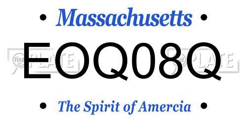 EOQ08Q Massachusetts License Plate