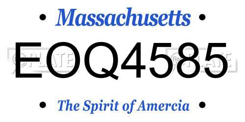 EOQ4585 Massachusetts License Plate
