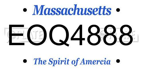 EOQ4888 Massachusetts License Plate