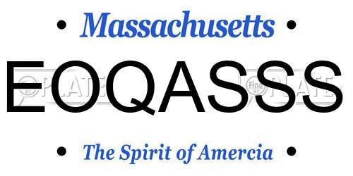 EOQASSS Massachusetts License Plate