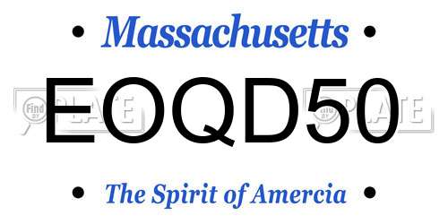 EOQD50 Massachusetts License Plate