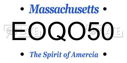 EOQO50 Massachusetts License Plate