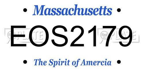 EOS2179 Massachusetts License Plate