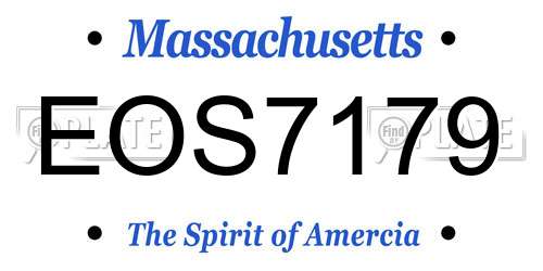 EOS7179 Massachusetts License Plate