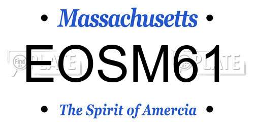 EOSM61 Massachusetts License Plate