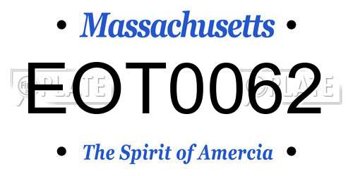EOT0062 Massachusetts License Plate