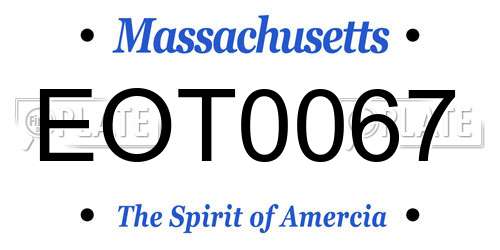 EOT0067 Massachusetts License Plate