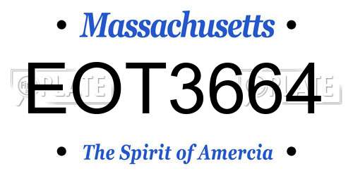 EOT3664 Massachusetts License Plate