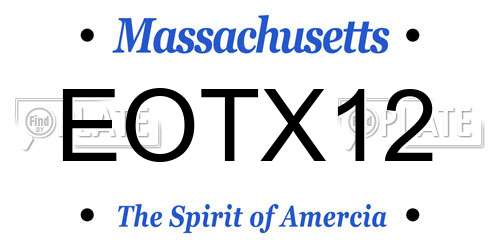 EOTX12 Massachusetts License Plate