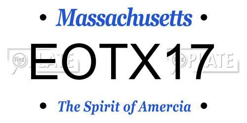 EOTX17 Massachusetts License Plate