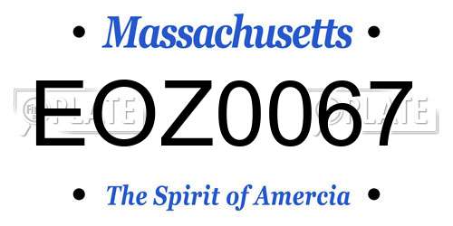 EOZ0067 Massachusetts License Plate