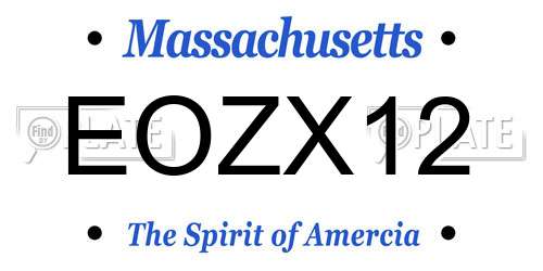 EOZX12 Massachusetts License Plate