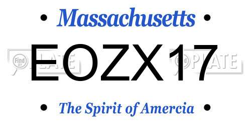 EOZX17 Massachusetts License Plate