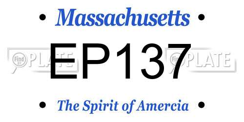 EP137 Massachusetts License Plate