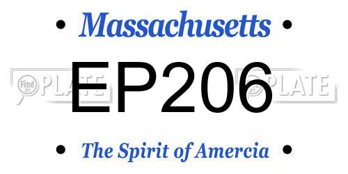 EP206 Massachusetts License Plate
