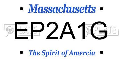 EP2A1G Massachusetts License Plate
