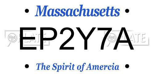 EP2Y7A Massachusetts License Plate