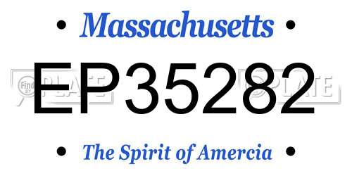 EP35282 Massachusetts License Plate