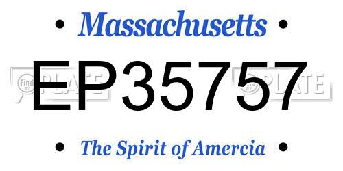 EP35757 Massachusetts License Plate