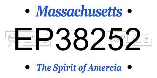 EP38252 Massachusetts License Plate