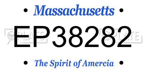 EP38282 Massachusetts License Plate
