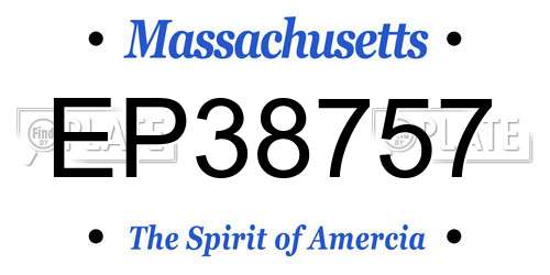 EP38757 Massachusetts License Plate