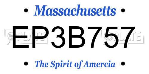 EP3B757 Massachusetts License Plate