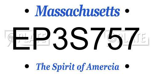 EP3S757 Massachusetts License Plate