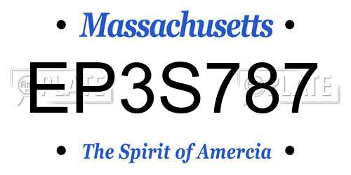EP3S787 Massachusetts License Plate