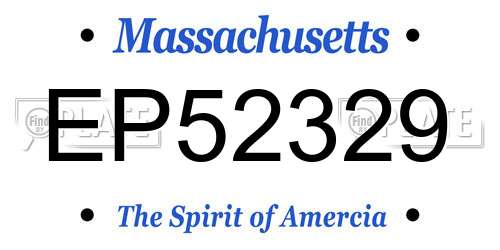 EP52329 Massachusetts License Plate