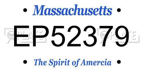 EP52379 Massachusetts License Plate