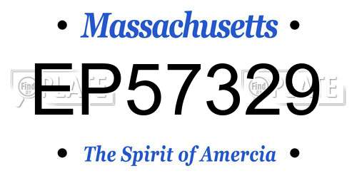 EP57329 Massachusetts License Plate