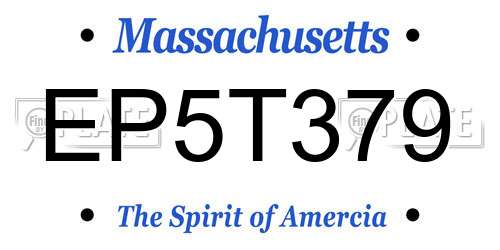 EP5T379 Massachusetts License Plate