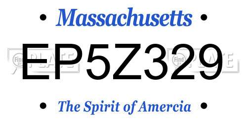 EP5Z329 Massachusetts License Plate