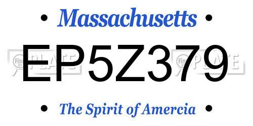 EP5Z379 Massachusetts License Plate