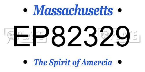 EP82329 Massachusetts License Plate