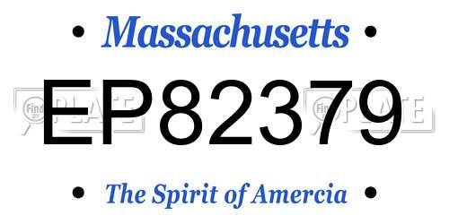 EP82379 Massachusetts License Plate