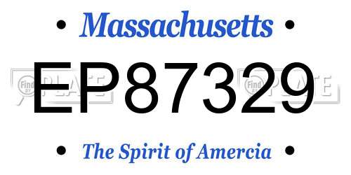 EP87329 Massachusetts License Plate