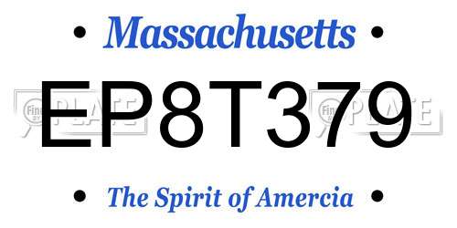 EP8T379 Massachusetts License Plate