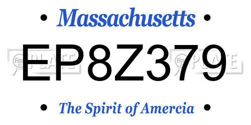 EP8Z379 Massachusetts License Plate