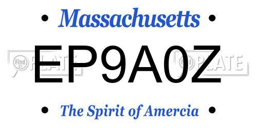 EP9A0Z Massachusetts License Plate