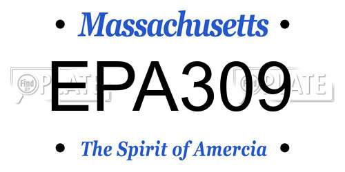 EPA309 Massachusetts License Plate