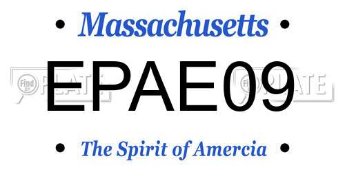 EPAE09 Massachusetts License Plate